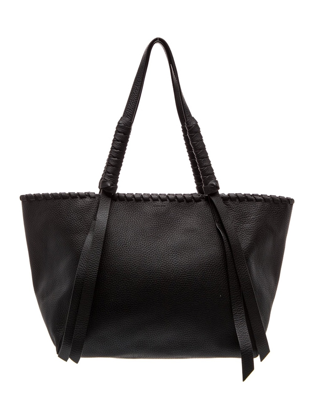 AllSaints Black Leather Tote